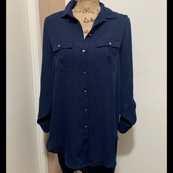 bebe Tops - Bebe Long Sleeve High-Low Blouse